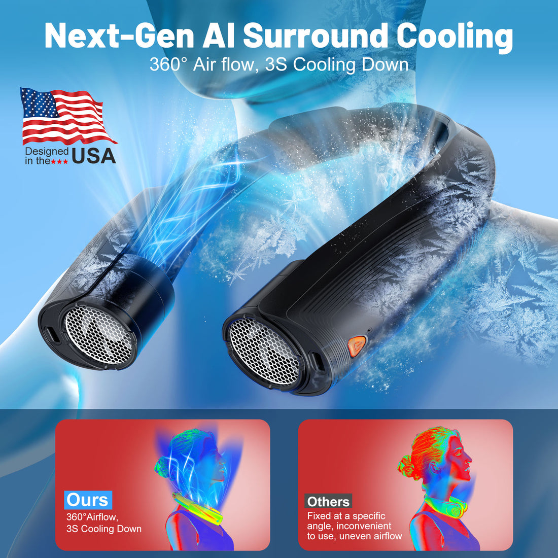 AI Portable Neck Fan