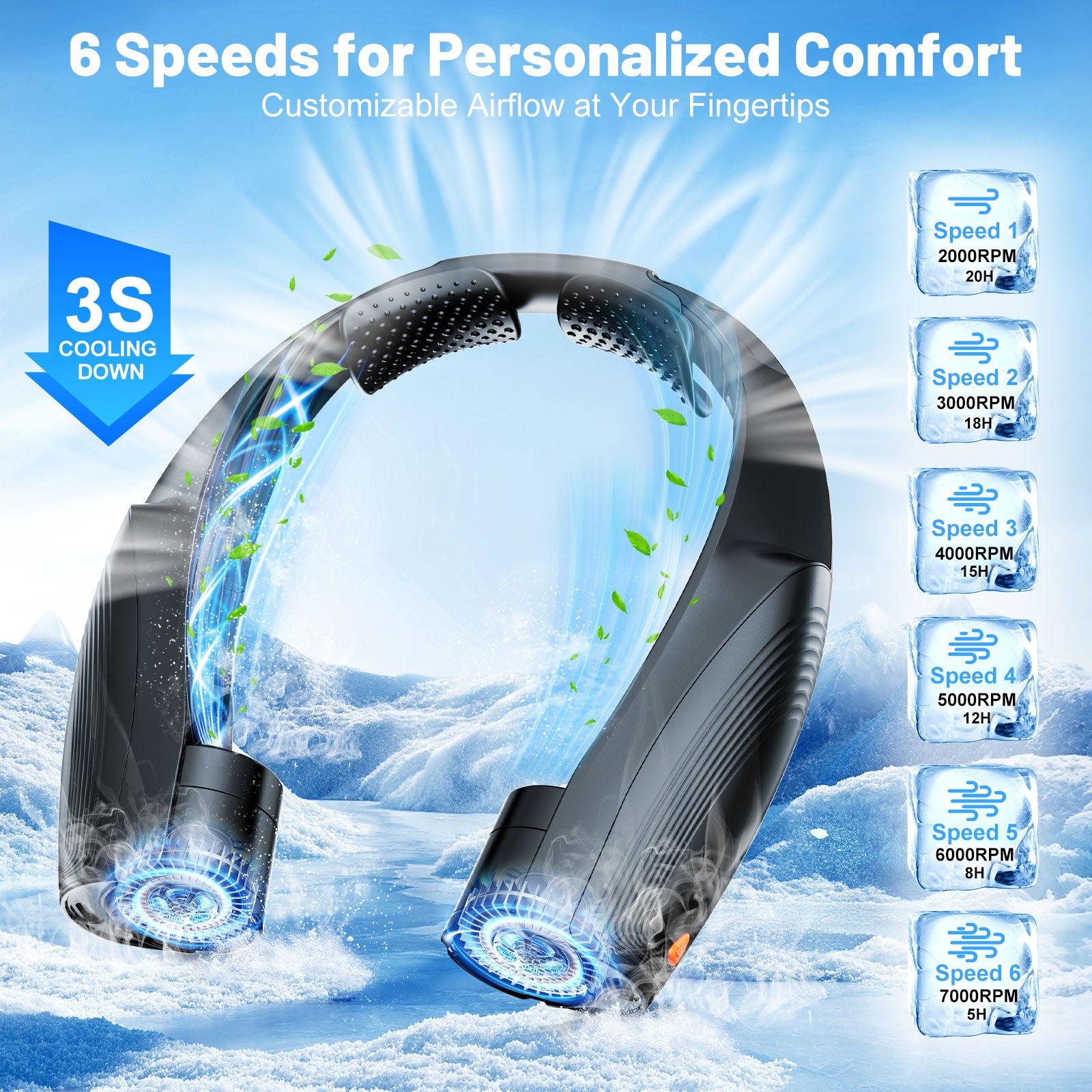 AI Portable Neck Fan