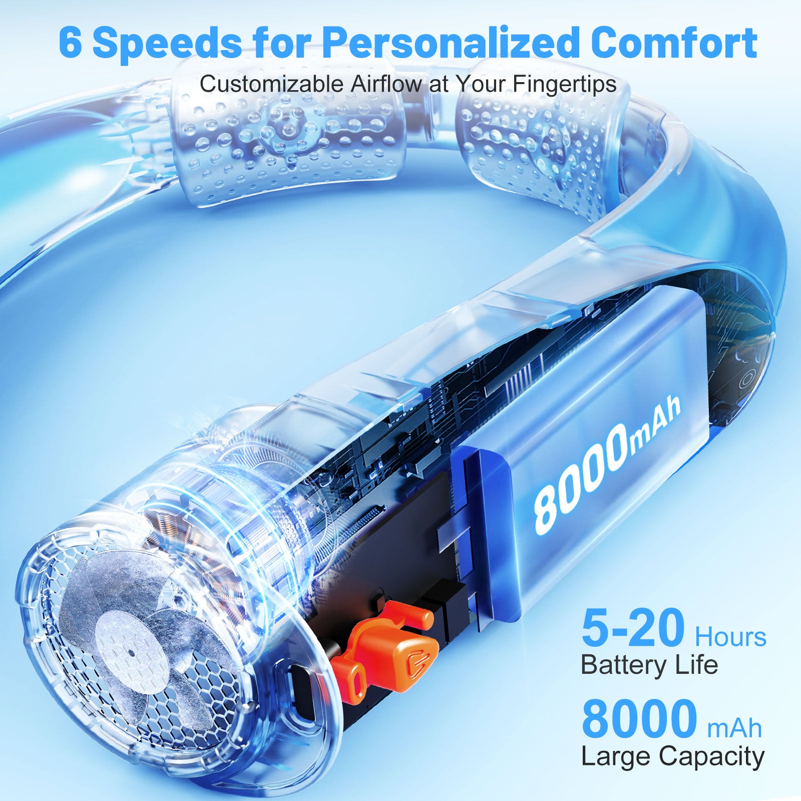 AI Portable Neck Fan